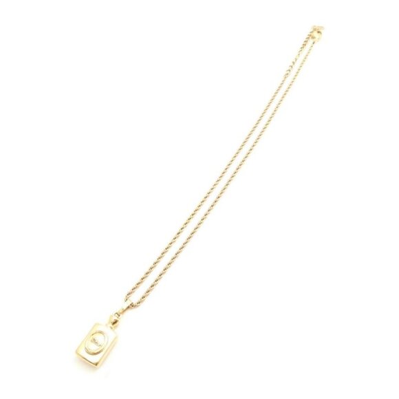 Dior Perfume Bottle Motif Necklace 1 Piece Logo Chain
